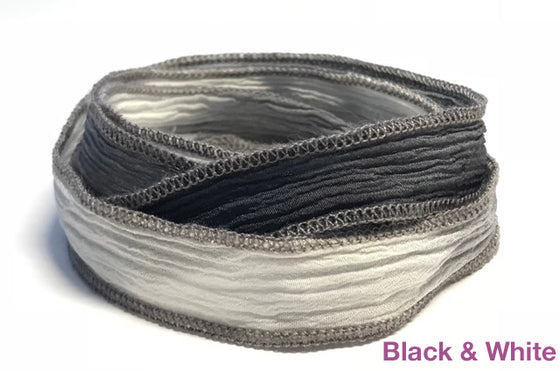Silk Wrap Bracelet with Sterling Silver Chi Charm