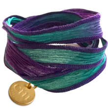  Silk Wrap Bracelet with One Chi Coin