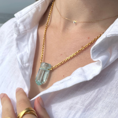 Aquamarine on Fine Parisian Link