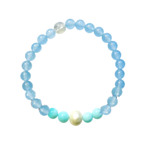 
                      
                        Atlantis Blue Chalcedony, Opal and Pearl Bracelet
                      
                    