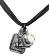 Hero Power Piece on Black Leather Sterling Silver 925