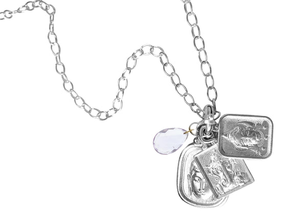Hero Power Piece on 40" Muse Link with 3ct Gemstone in Sterling Silver 925