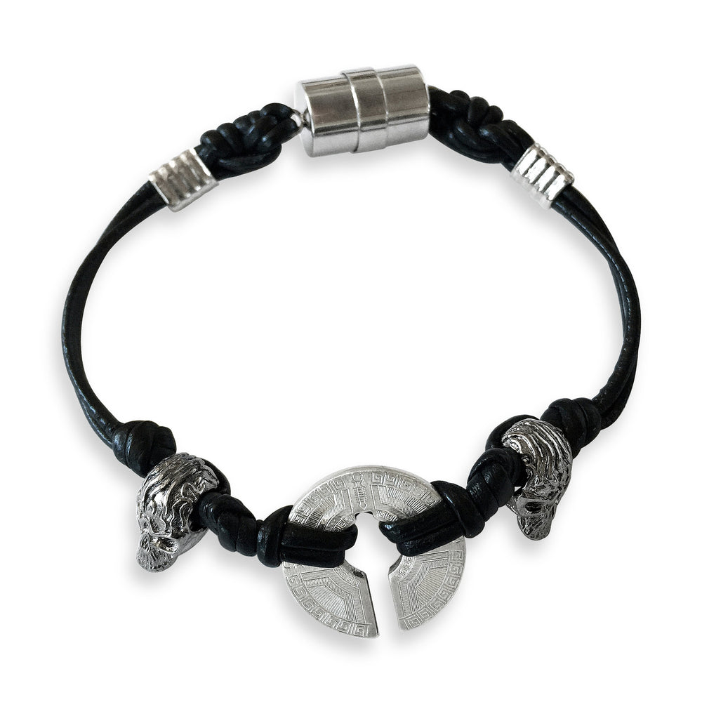 Sacred Geometry and Leather Bracelet: Be Focused, Grounded, Protected